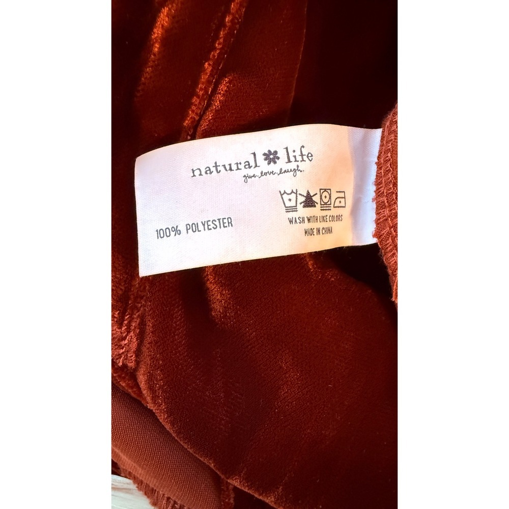 Natural Life Velvet Rust Button Front Oversized Shirt Sz XL Boho - Picture 4 of 8